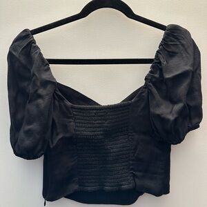 Wilfred Black Puff Sleeve Blouse